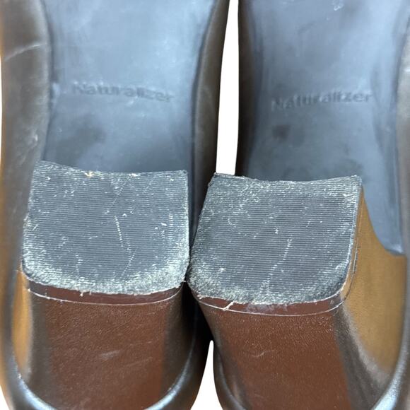 Naturalizer Edie Womens Dark Brown Leather Chunky Heels Pumps Classic Shoes 8.5 - Picture 14 of 16